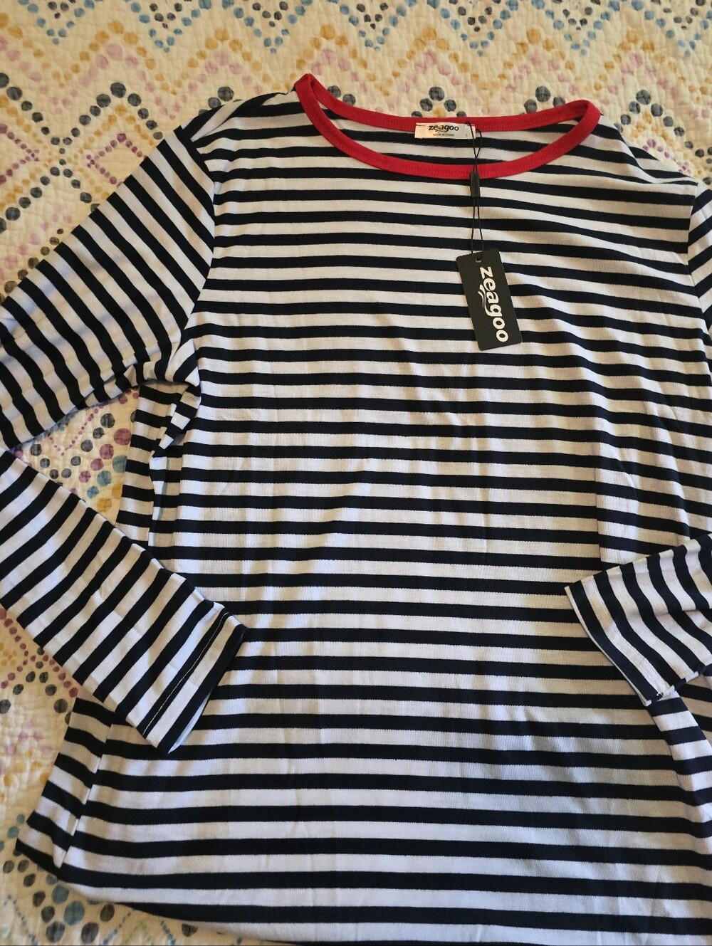 Zeagoo striped long-sleeve top.